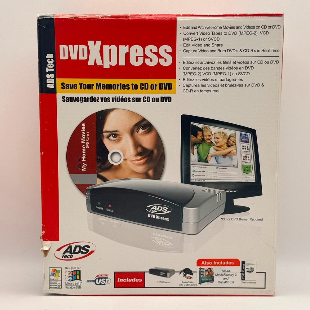 ADS Tech DVD Xpress USB Capture Lot + MyVidBox VHS to DVD Converter Bundle